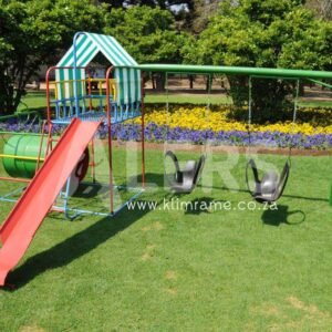 13.4 Baby Jungle Gym With Tent + 2m Steel Slide Swing Attachment With 2 Baby Swings