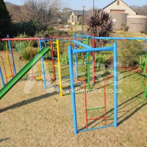 38.5 Hexagon Jungle Gym + 3m Steel Slide + Hexagon Hang Attachment + Hexagon Ring Attachment + Hexagon Balancing Attachment