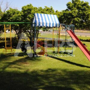2.6 Senior Jungle Gym With Drum + 3m Steel Slide + Swing Attachment With 1 Tyre Swings + 1 See-Saw